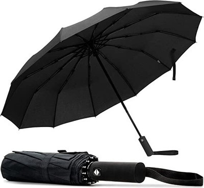 kunj sales Windproof Umberalla 3 Fold with Auto Open and Close-Black Umbrella(Multicolor)