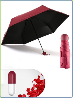 Jenienterprisee Mini Rain Portable Folding Waterproof UV Protection Pocket Capsule Umbrella-A6 Umbrella(Maroon)