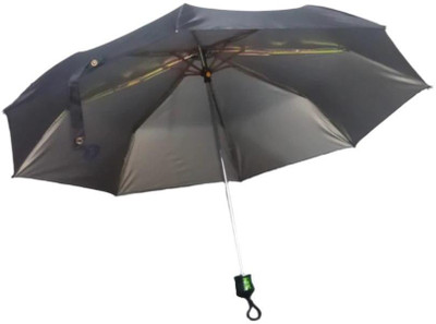 Deepthi 3 fold umbrella, Auto Open and Close, Travel Compact, Rainproof and Windproof Umbrella(Black)