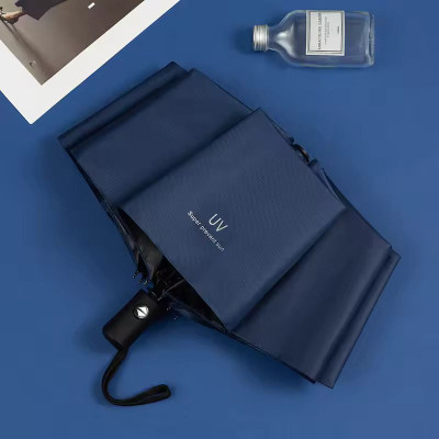 Kartona 3 Fold Fully Automatic Rain UV Protection Portable Foldable Travel Umbrella Umbrella(Blue)