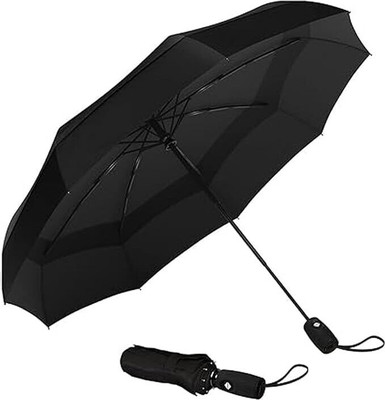 Xelcis Auto Open and Close 39 Inch Windproof Travel Umbrella Large for People Comfort Umbrella(Black)