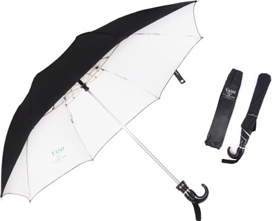 Adi K.C.Paul & Sons Yash 2 fold umbrella for men & women | 2 fold umbrella | Kc Paul Umbrella | Umbrella(Black, Silver)