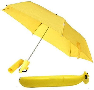 Honch Banana Shape Foldable & Portable Umbrella Umbrella(Yellow)