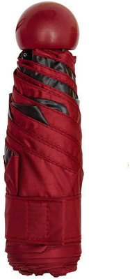 RECTITUDE Mini Umbrella in Case, Small Umbrella with Capsule Case 5 Folding Compact Pocket Umbrella(Red)
