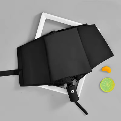 E-ECL 3 Fold Umbrella- Automatic Umbrella with Sturdy 8 Ribs for Rainy Umbrella(Black)