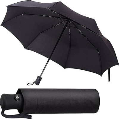 VniQ Automatic Portable Travel Umbrella Strong Compact & Easy Auto Open/Close Button Umbrella(Black)