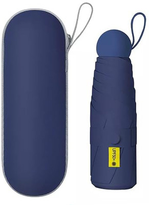 JIMIGO 2 Fold UV Coated large stylist heavy duty long lasting Men & Women Travel Kc Umbrella(Blue)