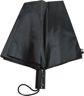GOPINATH AUTOLINK 2 Fold 8-Ribs Compact Umbrella Windproof Lightweight Sun Rain Auto Open Umbrella(Black)