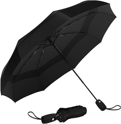 LAKSHMINARAYAN SALES 1pcs Umbrellas for Rain with Auto Open and Close Folding Umbrella For Travel Umbrella(Black)