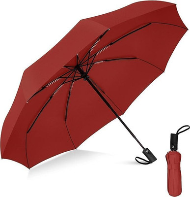 Xelcis Auto Open and Close 39 Inch Windproof Travel Umbrella Large for People Comfort Umbrella(Red)