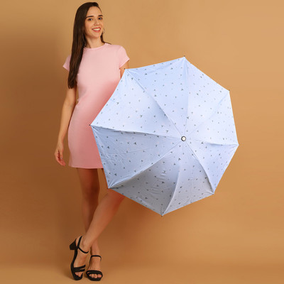 Flipkart SmartBuy 3 Fold Digital Printed Rain Sun & UV Rays Protective Manual Open Umbrella(Blue)