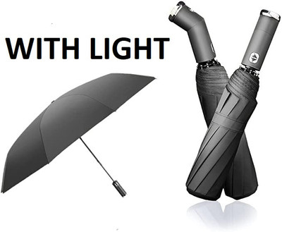 ORIVELLE 3 FOLD UMBRELLA WITH LED LIGHT Umbrella(Black)