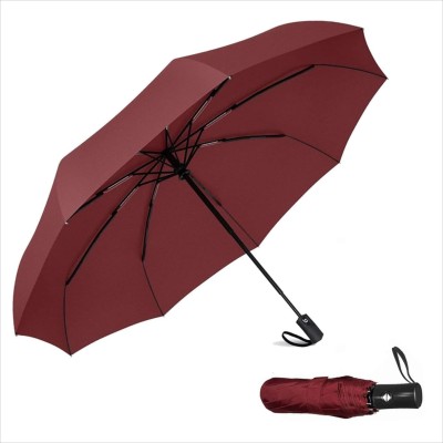 Naivam Auto Open and Close 3 Fold Umbrella (42 Inch) with 8-Ribs For Men, Woman & Child Umbrella(Maroon)