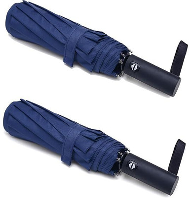 ZOOBE Enterprise 2 PCAK Auto Open & Close Folding Small Umbrella Blue Umbrella(Blue)