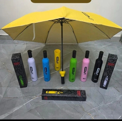 JetGadget Double Layer Multicolor Umbrella | Umbrella with Bottle Cover | 3 Fold Umbrella Umbrella(Multicolor)