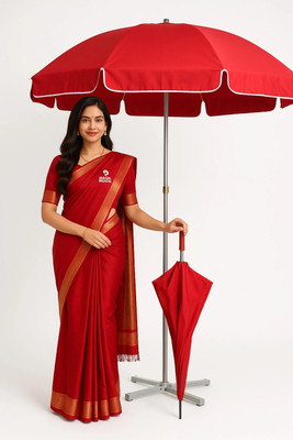 GREEN BIRD Premium 7FT Garden Umbrella with Stand Premium Canopy Quick Setup Umbrella(Red)