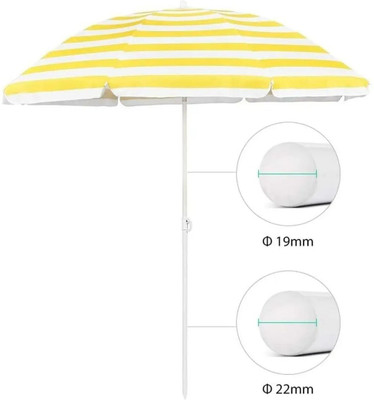 Dark Moon UV Protection With Stand 7Ft Umbrella Patio Portable Umbrella(Yellow)