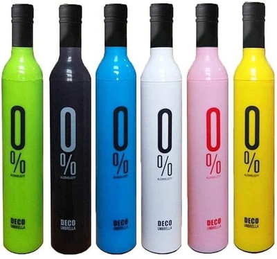 GreenLove Double Layer Folding Portable Wine Bottle Umbrella With Cover Or UV Protection Umbrella(Multicolor)