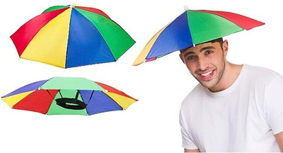 timecarry Rainbow Umbrella Hat Hands free Z12 Umbrella(Multicolor)