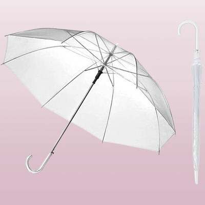 ASTRELLA ARUG_Clear Transparent Dome Umbrella with Curved Handle for Rain Protection Umbrella(Transparent)