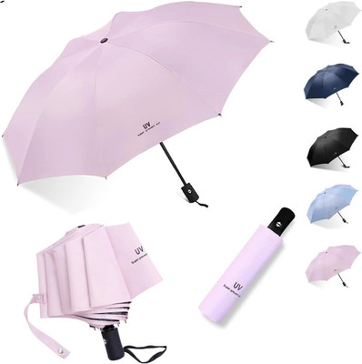 MH Creation 3 Fold Fully Automatic Rain UV Protection Portable Foldable Tiny Travel Folding Umbrella(Multicolor)
