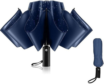 LAKSHMINARAYAN SALES 1 pcs Blue Auto Open/Close Button 3 Fold Umbrellas for Rain Windproof man/women Umbrella(Blue)
