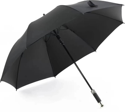 Nafeio Royal Classic Handle Umbrella Auto Open Windproof Unbreakable Stick Rain Umbrella(Black, Silver)