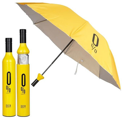 carfrill Mini Wine Bottle Umbrella Portable Folding UV Proof Compact Lightweight Umbrella(Yellow)