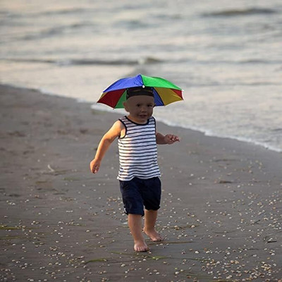 timecarry Rainbow Umbrella Hat Hands free Z8 Umbrella(Multicolor)