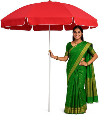 GREEN BIRD Premium 7FT Garden Umbrella Adjustable Tilt Premium Canopy Heavy Duty Umbrella(Red)