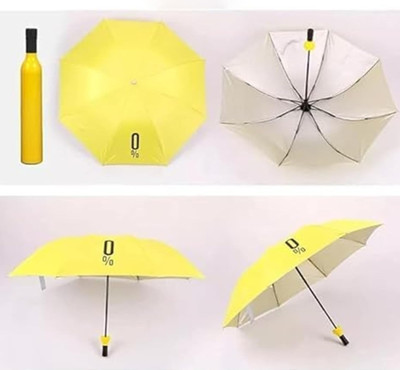 SHIV RIDDI Bottel Umbrella | Wine Bottle Shape Foldable Umbrella with Plastic Case|: Yellow Umbrella(Yellow)