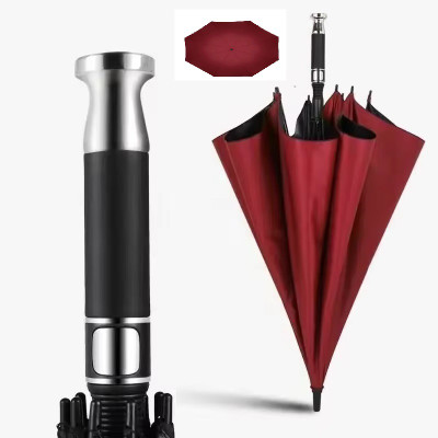Nafeio Royal Classic Handle Umbrella Auto Open Windproof Unbreakable Stick Rain Umbrella(Maroon)