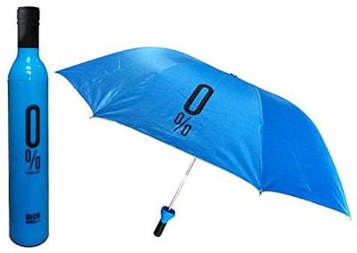EUHOMI Wine Bottle Shape Mini Compact Foldable Umbrella Umbrella(Blue)