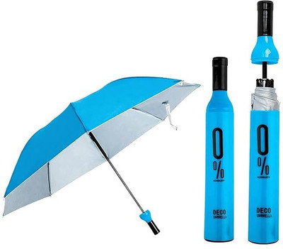 Froska Bottle Umbrella Windproof Double Layer Compact Umbrella with Bottle Cover Umbrella(Blue)