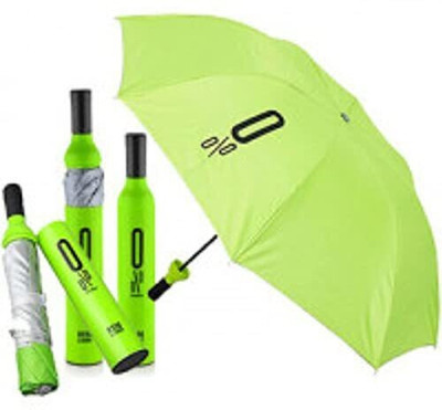 rdomi Bottle Shape Mini Compact Foldable Umbrella with Plastic Case Umbrella(Green)