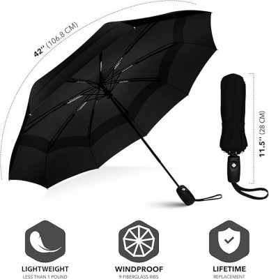 Dfasion Auto open and close umbrella to use a rain 49 Umbrella(Black)