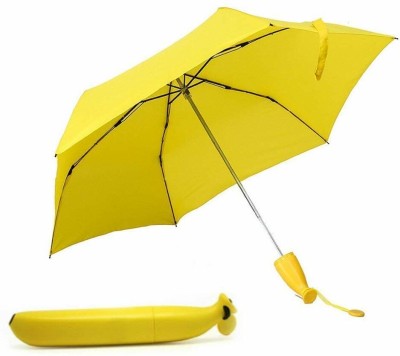 Choice Fashion Yellow Stylish Banana Shaped Mini Foldable Umbrella for Women Umbrella(Yellow)