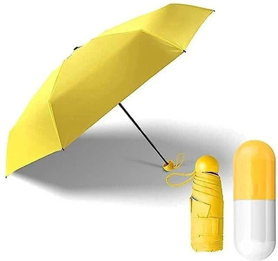 Saish Agencies Capsule Umbrella- Compact, Windproof, and Lightweight Umbrella Umbrella(Yellow)