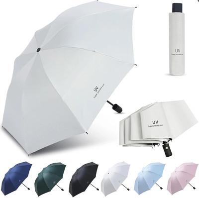 MH Creation 3 Fold Fully Automatic Rain UV Protection Portable Foldable Tiny Travel Folding Umbrella(Grey)