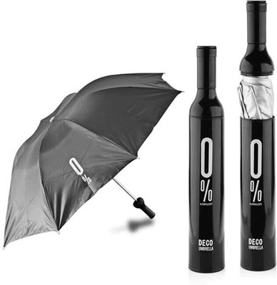Blitzbot Mini Wine Bottle Umbrella Portable Folding UV Proof Compact Lightweight Umbrella(Black)