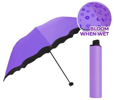 INFISPACE 23 Inch Large Size 3-Fold Umbrella,Lavender Color For Sun & Rain Umbrella Umbrella(Purple)