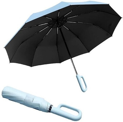COROID Travel Fold Portable Capsule with Case UV Protection Sun & Rain Use Umbrella(Blue, Transparent, Black)
