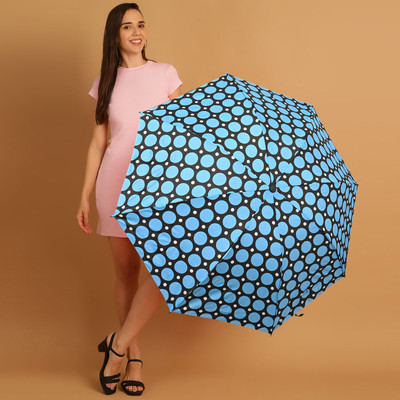 SFAB 3 Fold Printed Rain and Sun Protective Manual Open Umbrella(Multicolor)