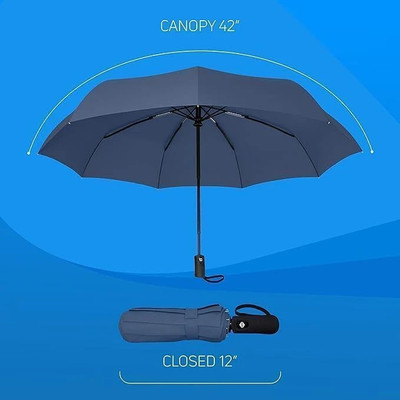 ECOMZIO Portable Auto Travel Umbrella,Automatic Open and Close Umbrella(Blue)