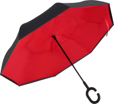 COFP Double Layer Inverted Umbrella C-Shaped Handle UV Protection Car Rain Outdoor Umbrella(Red)