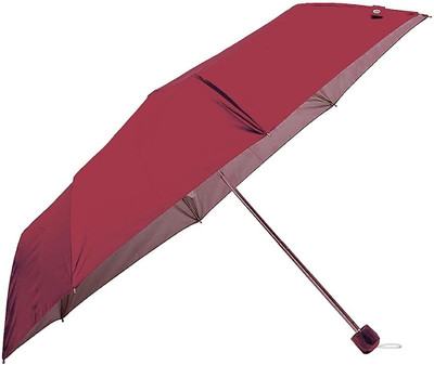 Adorazone 3 Fold Hand Open 21.5 Inch Umbrella with UV Rays and Wind Resistant Umbrella(Red)