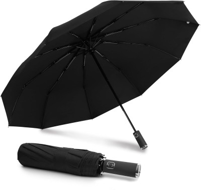 FOBIXEN Umbrella for Men and Women– 3 Fold with Auto Open and Close 43 Inch Large Umbrella(Black)