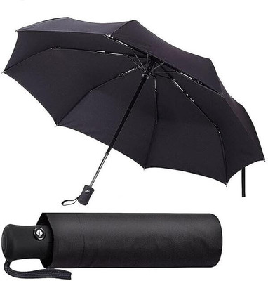 MBVTREADS Automatic Portable Travel Umbrella Strong Compact & Easy Auto Open/Close Umbrella(Black)