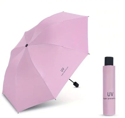 Tazomi 3 Fold Fully Automatic Rain UV Protection Portable Foldable Travel Umbrella(Pink)