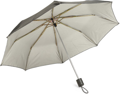 CITIZEN Solid 3 Fold Manual Open 8 Aluminium Ribs UV Coated Windproof Silver Coating Umbrella(Black)